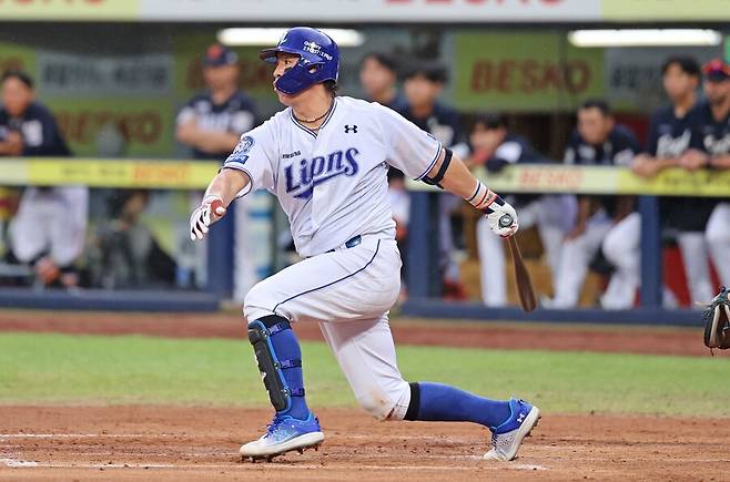 ▲ 가을 무대에 약하다는 꼬리표를 떼어 버려야 하는 강민호 ⓒ삼성라이온즈