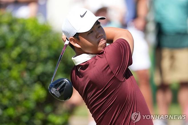 티샷 날리는 김주형 [AP=연합뉴스]