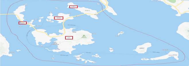 동일 우편번호에 연륙도서와 도서가 혼재된 지역 예시 [공정거래위원회 제공]