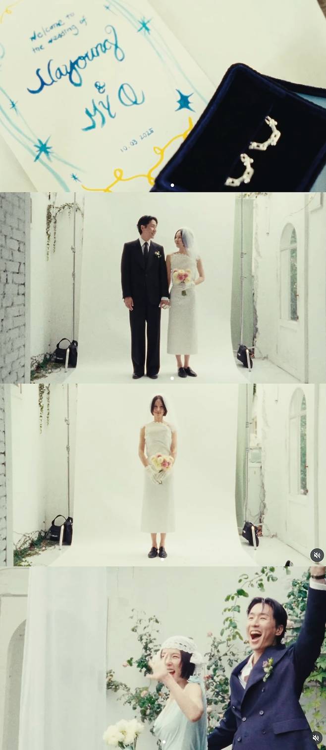 마이키와 김나영 웨딩사진. SNS캡처