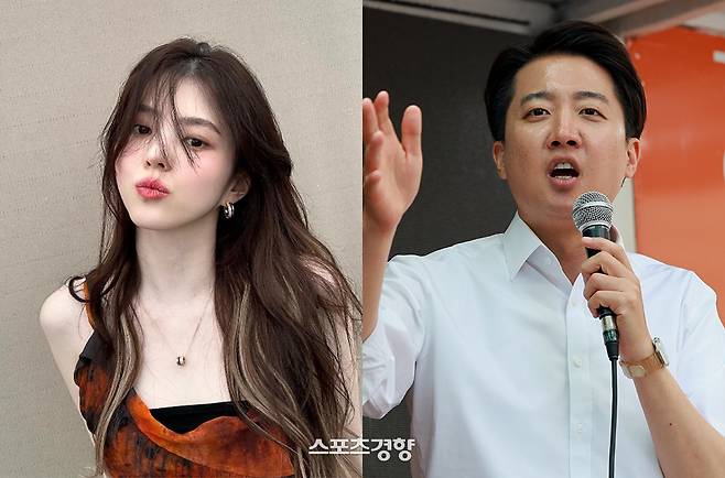 배우 한소희(왼쪽)와 이준석 개혁신당 대표. 경향신문 자료사진