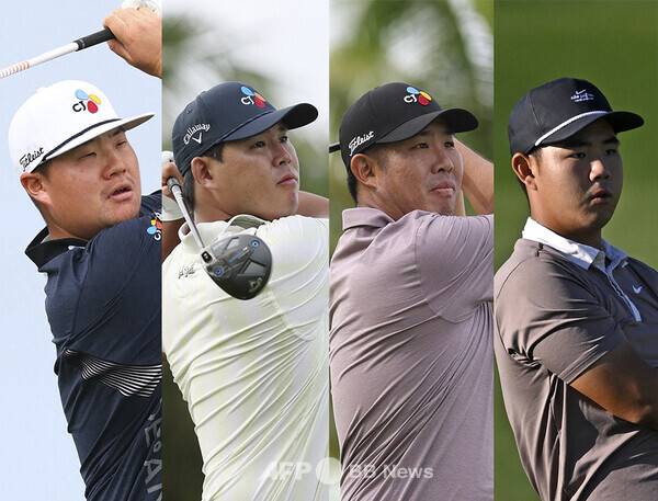 2025년 미국프로골프(PGA) 투어 7개 페덱스컵 가을 시리즈 중 세 번째 대회인 베이커런트 클래식에 출전하는 임성재, 김시우, 안병훈, 김주형 프로. 사진제공=ⓒAFPBBNews = News1 (사진을 무단으로 사용하지 마십시오.)
