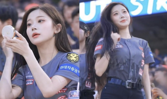 지난해 ‘삐끼삐기 춤’으로 유명해진 이주은 치어리더가 올해 가을에는 ‘유광 점퍼’를 입고 2년 연속 ‘통합우승 치어리더’에 도전한다. [사진출처 = SNS[