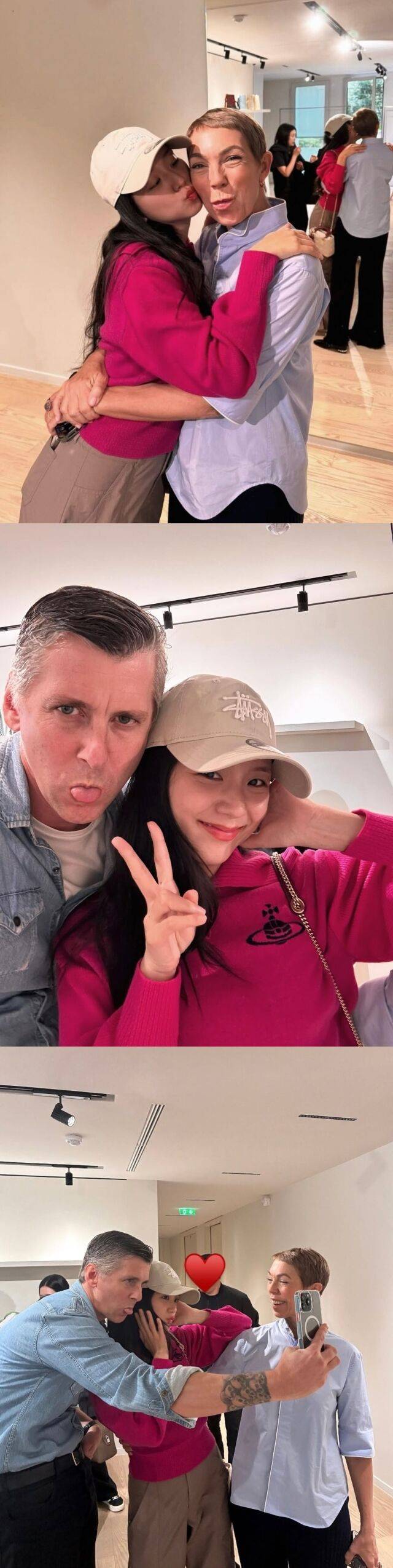 그룹 블랙핑크 멤버 지수와 디올 관계자들의 애정이 느껴진다. / 지수 인스타그램