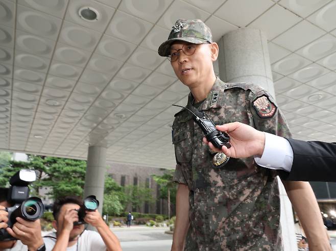내란특검에 출석하는 김용대 드론작전사령관. 연합뉴스