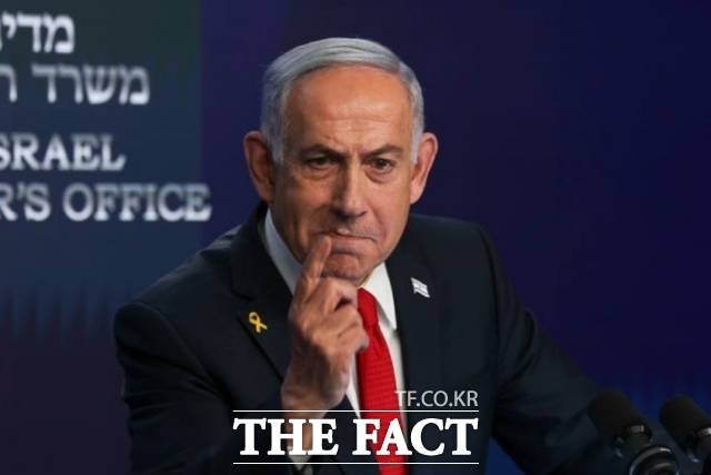 베냐민 네타냐후 이스라엘 총리가 지난달 21일 예루살렘에서 기자회견을 하고 있다. /AP.뉴시스