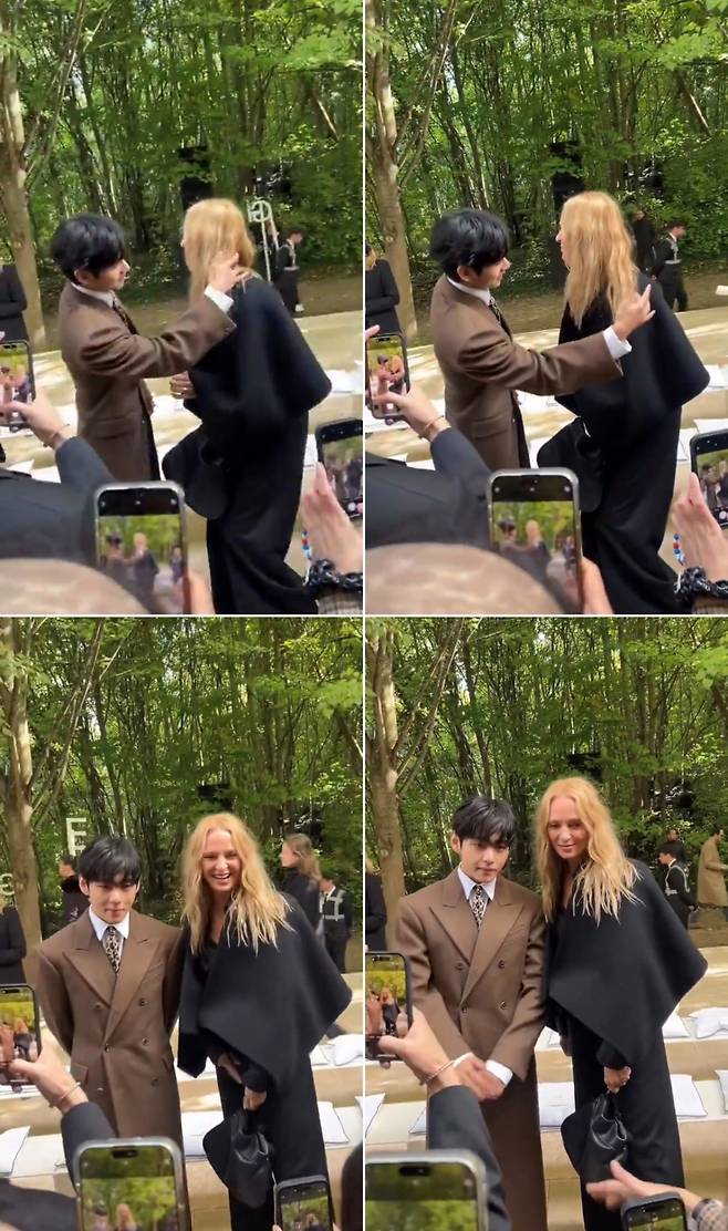 "인생 사진" 방탄소녀단 뷔, 우마 서먼과 특급 만남