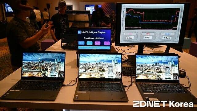 OLED 패널 전력 소모를 낮추는 스마트 파워 HDR 시연. (사진=지디넷코리아)