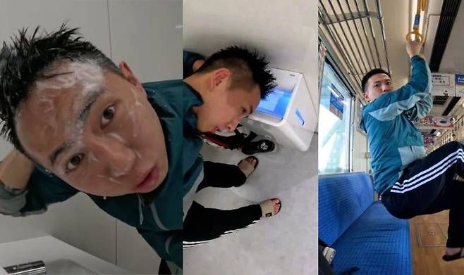 '이커슈'라는 이름의 중국 인플루언서가 일본 오사카에서 '민폐' 여행을 했다가 네티즌들의 비판을 받고 영상을 삭제했다. /사우스차이나모닝포스트 캡처