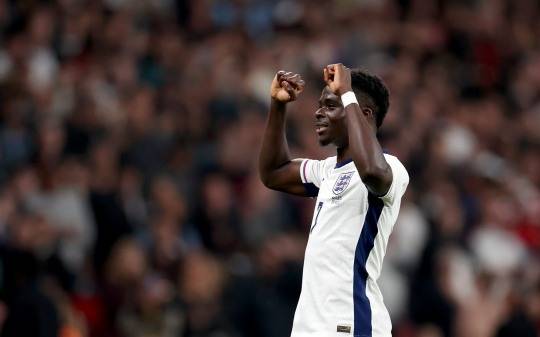 득점하고 기뻐하는 부카요 사카. 사진[신화=연합뉴스]