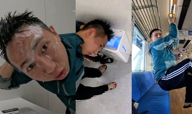 ‘이커슈’라는 이름의 중국 인플루언서가 일본 오사카에서 ‘민폐’ 여행을 했다가 네티즌들의 비판을 받고 영상을 삭제했다.  [사진 = 사우스차이나모닝포스트 캡처]