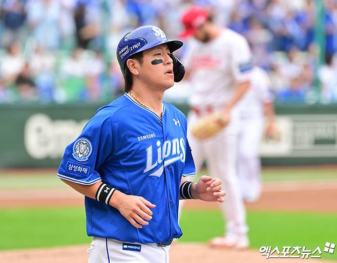 삼성 라이온즈 포수 강민호가 9일 인천 SSG랜더스필드에서 열린 2025 신한 SOL Bank KBO 준플레이오프(5전 3승제) 1차전에서 팀 승리에 힘을 보탰다. 사진 김한준 기자