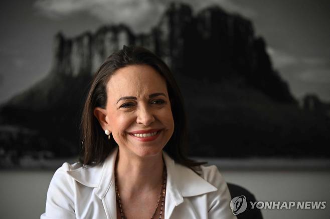 2025년 노벨평화상 수상자 마리아 코리나 마차도 [AFP=연합뉴스. 재판매 및 DB 금지]