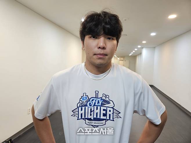 삼성 김영웅이 10일 인천SSG랜더스필드에서 인터뷰에 응했다. 문학 | 김동영 기자 raining99@sportsseoul.com