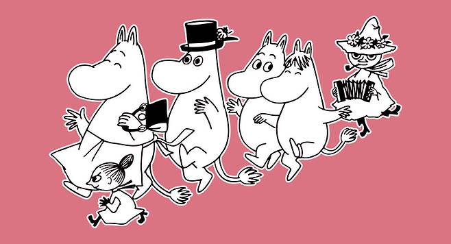 토베 얀손이 그린 만화 속 무민 가족들