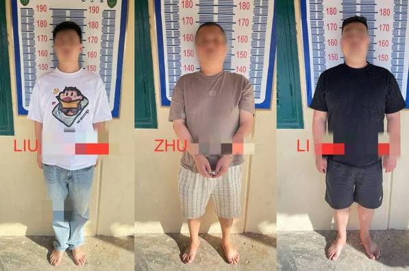 한국인 대학생 박모씨(22) 살인 혐의로 기소된 중국인 용의자 3명. 캄보디아 경찰청