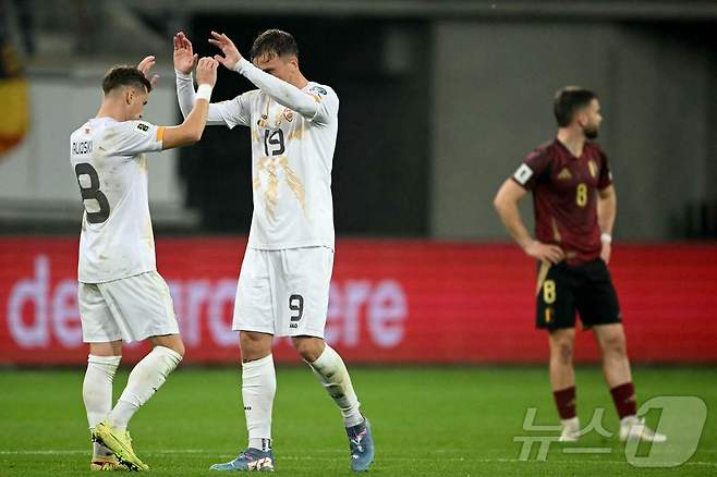 벨기에를 상대로 무승부를 거둔 북마케도니아 ⓒ AFP=뉴스1