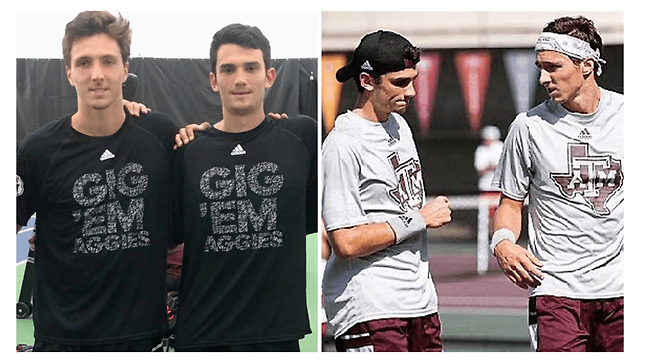 미국 텍사스 A&M대학 시절 바쳬로와 린더크네쉬. A&M대학