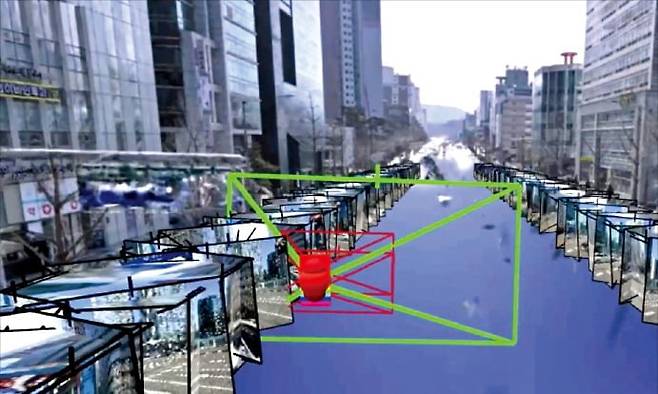 이미지 소스로 복원된 3D 공간에서 영상 렌더링을 하는 장면. /네이버랩스 제공