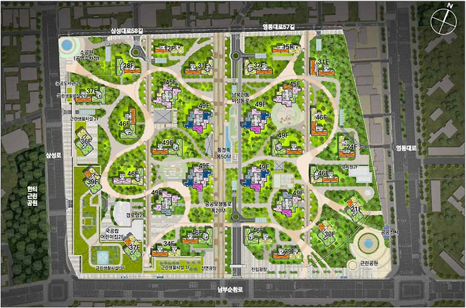 은마아파트 재건축사업 배치도. [서울시]