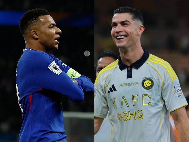 음바페(사진 왼쪽)와 호날두. 연합뉴스