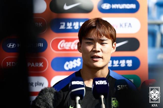 축구대표팀 스트라이커 오현규. 사진 | 대한축구협회