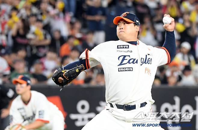 26일 대전 한화생명볼파크에서 열린 한화 이글스와 LG 트윈스의 경기. 한화 류현진이 역투하고 있다. 대전=박재만 기자 pjm@sportschosun.com/2025.09.26/