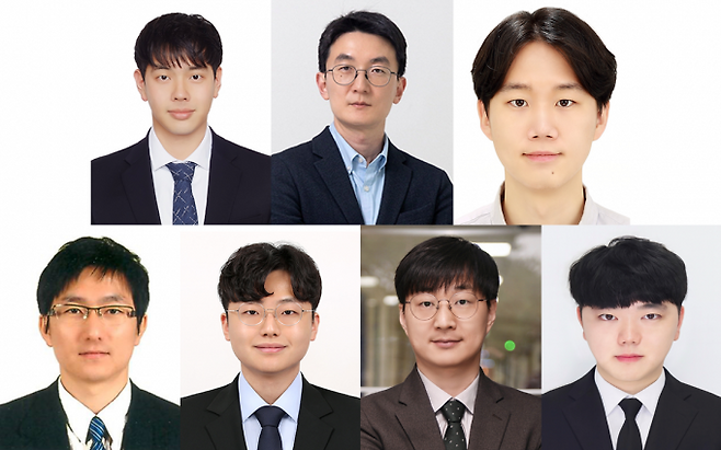 왼쪽 위부터 시계방향으로 손준표 연세대 연구원, 정윤석 교수, 박주현 연구원, 김재승 KAIST 연구원, 서동화 교수, 김해용 동국대 연구원, 남경완 교수. 연세대 제공