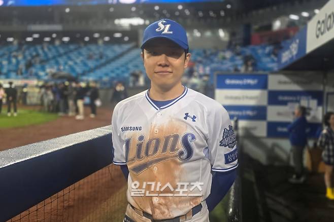 13일 경기 후 만난 김지찬. 대구=윤승재 기자