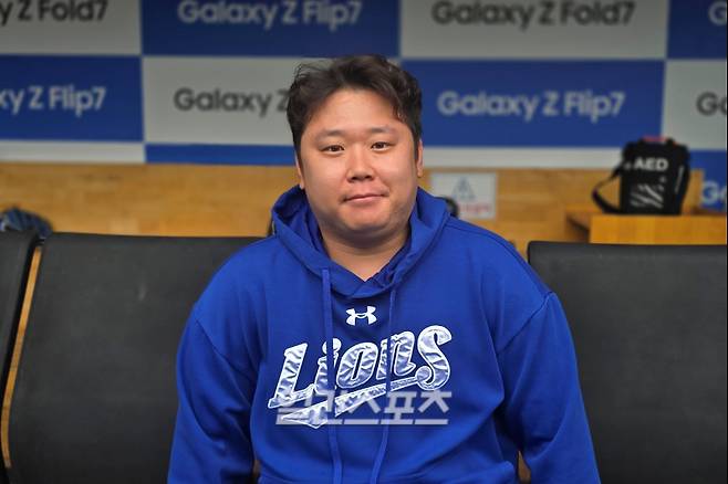 14일 경기 전 만난 삼성 이승현. 대구=윤승재 기자