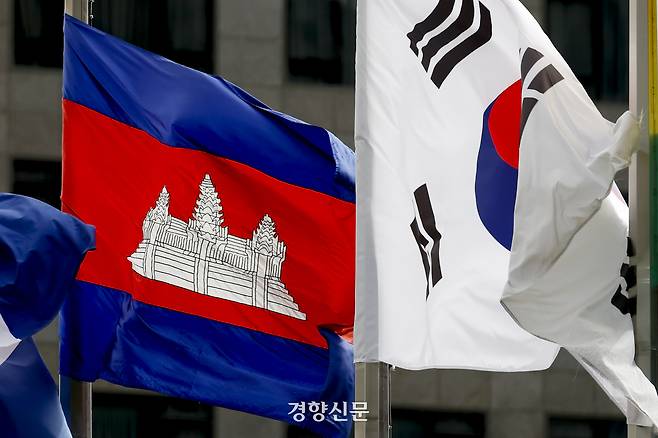 14일 서울 중구에 있는 한국 주재 캄보디아 대사관 앞 모습. 문재원 기자