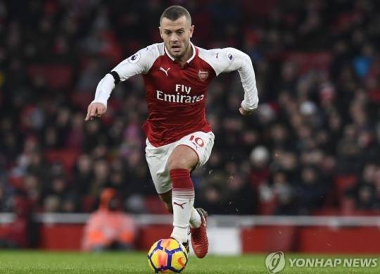 아스널에서 뛰던 잭 윌셔. 사진[EPA=연합뉴스 자료사진]