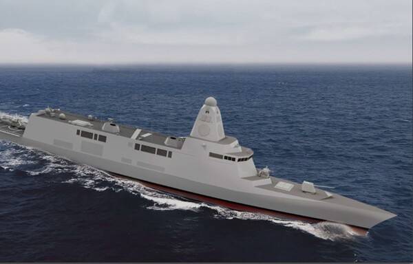 한화오션이 공개한 한국형 차기 구축함(KDDX) 모형. 사진 제공=한화오션