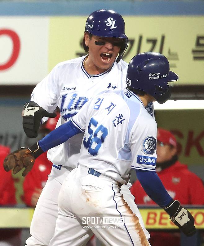 ▲ 왼쪽부터 강민호 김지찬 ⓒ곽혜미 기자