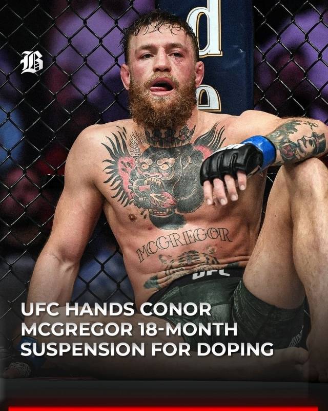 CSAD는 최근 맥그리거가 3차례 도핑 테스트를 놓치며 이에 대해 2년 출전 정지 징계를 내렸다. 그러나 그가 조사에 적극적으로 협조했고 또 도핑 테스트 시기가 다음 경기를 준비하는 과정이 아니었기에 6개월 감경됐다. 사진=바를라만 투데이 SNS