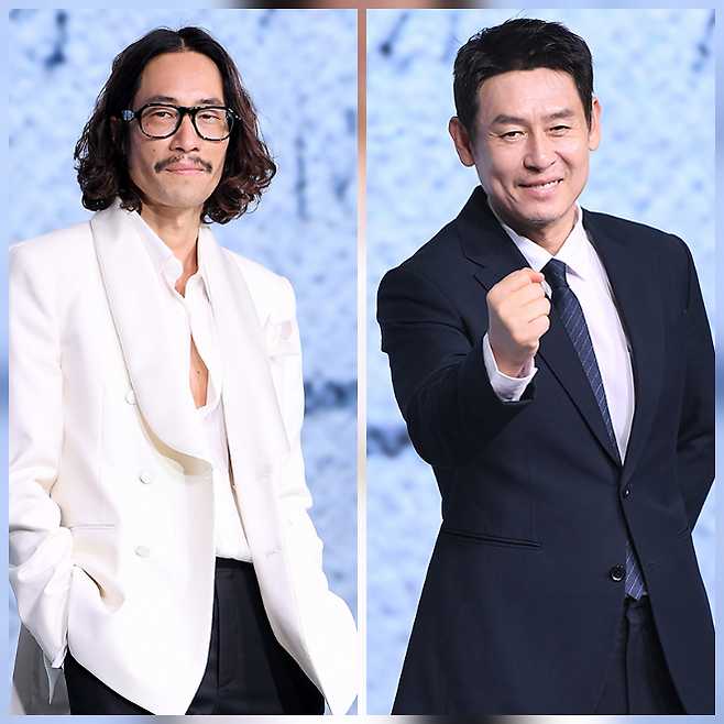 류승범과 설경구가 같은 무대 위에서 전혀 다른 온도로 시선을 사로잡았다. 사진=천정환 기자