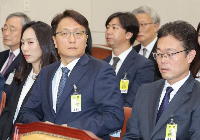 박대준 쿠팡 대표이사가 14일 서울 여의도 국회 과학기술정보방송통신위원회에서 열린 2025년도 국정감사에 출석해 있다. 연합뉴스.