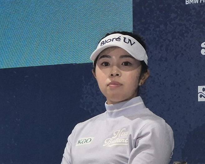 슈퍼 루키 야마시타 미유 (해남=연합뉴스) 김경윤 기자 = 일본 야마시타 미유가 15일 전남 해남군 파인비치 골프링크스에서 열린 미국여자프로골프(LPGA) 투어 BMW 레이디스 챔피언십 미디어데이 공식 기자회견에서 질문을 듣고 있다. 2025.10.15. cycle@yna.co.kr