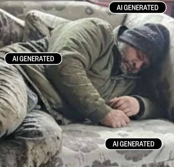 생성형 인공지능(AI)으로 만들어 낸 노숙자 이미지. 사진=An Garda Siochana