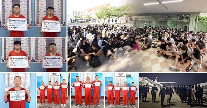 캄보디아 경찰이 프놈펜과 주요 지방 도시에서 온라인사기 조직을 대대적으로 단속해 외국인 용의자들을 체포하고 있다. 이번 작전으로 20개국 출신 3,400여 명이 검거됐으며, 일부는 재판에 넘겨지고 다수는 본국으로 추방됐다. 사진=캄보디아 경찰청 제공