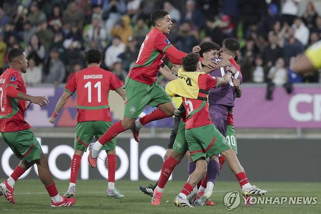 FIFA U-20 월드컵 사상 처음으로 결승에 진출한 모로코 대표팀. [EPA=연합뉴스]
