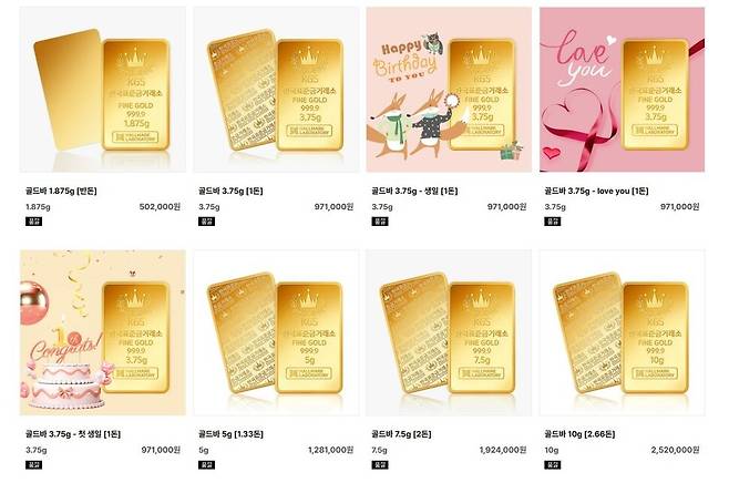 한국표준금거래소 누리집 갈무리