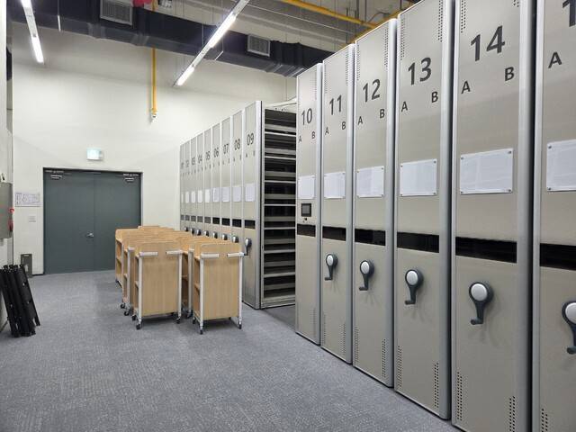 지하 1층에 조성된 공동보존서고. 이곳에서는 100만 권에 달하는 서재를 보관할 수 있다. 구아영 기자