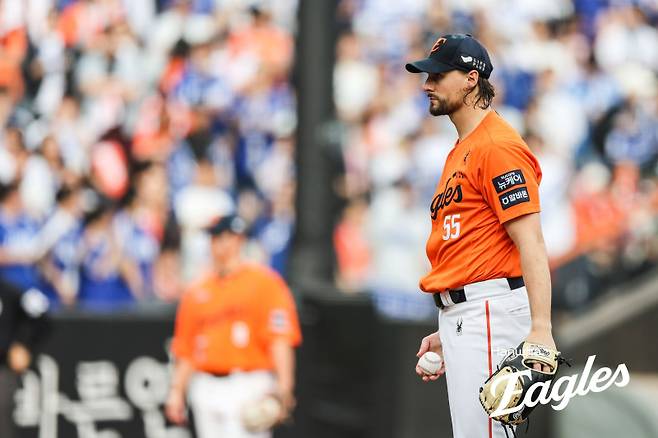 한화 이글스 2선발 라이언 와이스가 4이닝 6실점을 기록하며 부진했다. 사진=한화 이글스