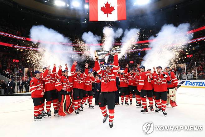 올해 2월 4개국 친선 대회에서 우승한 캐나다 [게티이미지/AFP=연합뉴스]