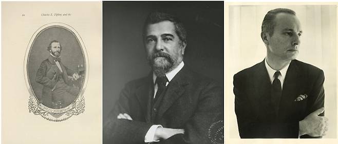좌측부터 찰스 루이스 티파니(Charles Lewis Tiffany), 루이스 컴포트 티파니(Louis Comfort Tiffany), 쟌 슐럼버제(Jean Schlumberger)