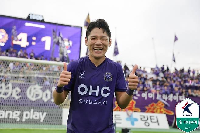 안양 한가람이 김천전에서 승리한 뒤 기뻐하고 있다. 사진 | 한국프로축구연맹