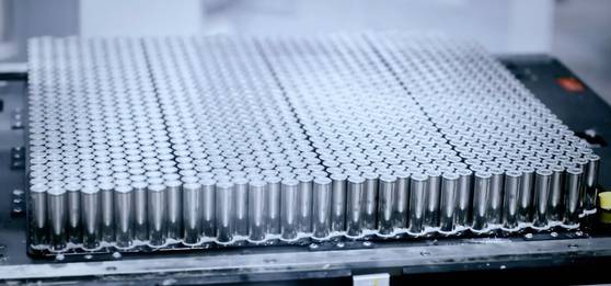 원통형 배터리셀로 구성된 배터리팩. 사진 일렉트릭