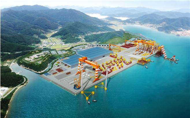 해상풍력 특화 생산기지 조감도. 경남도청 제공