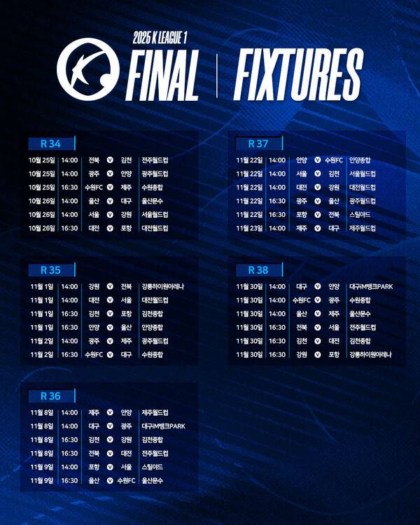 하나은행 K리그1 2025 '파이널라운드' 일정 발표.(자료제공=한국프로축구연맹)